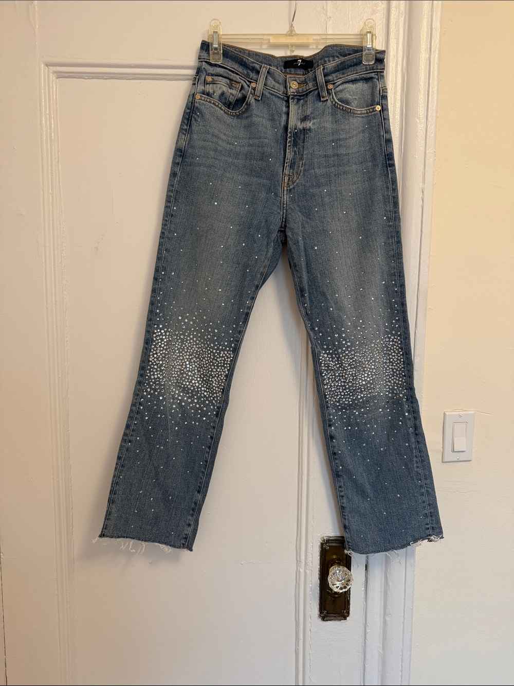 7 for all Mankind Swarovski cropped denim